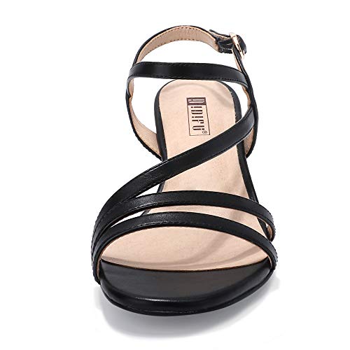 IDIFU Women's Dressy Strappy 2 Inch Low Kitten Heel Open Toe Sandals Dress Shoes for Woman Lady in Bridal Dance Evening - Image 4