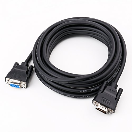 Dtech 15Ft Com Port Serial Cable Male To Female Rs232 Extension 9 Pin Straight Through Cord #TOP1