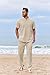 COOFANDY Men's 2 Piece Cotton Sets Casual Short Sleeve Henley Shirts and Yoga Beach Pants with Pockets Summer Vacation Outfit
