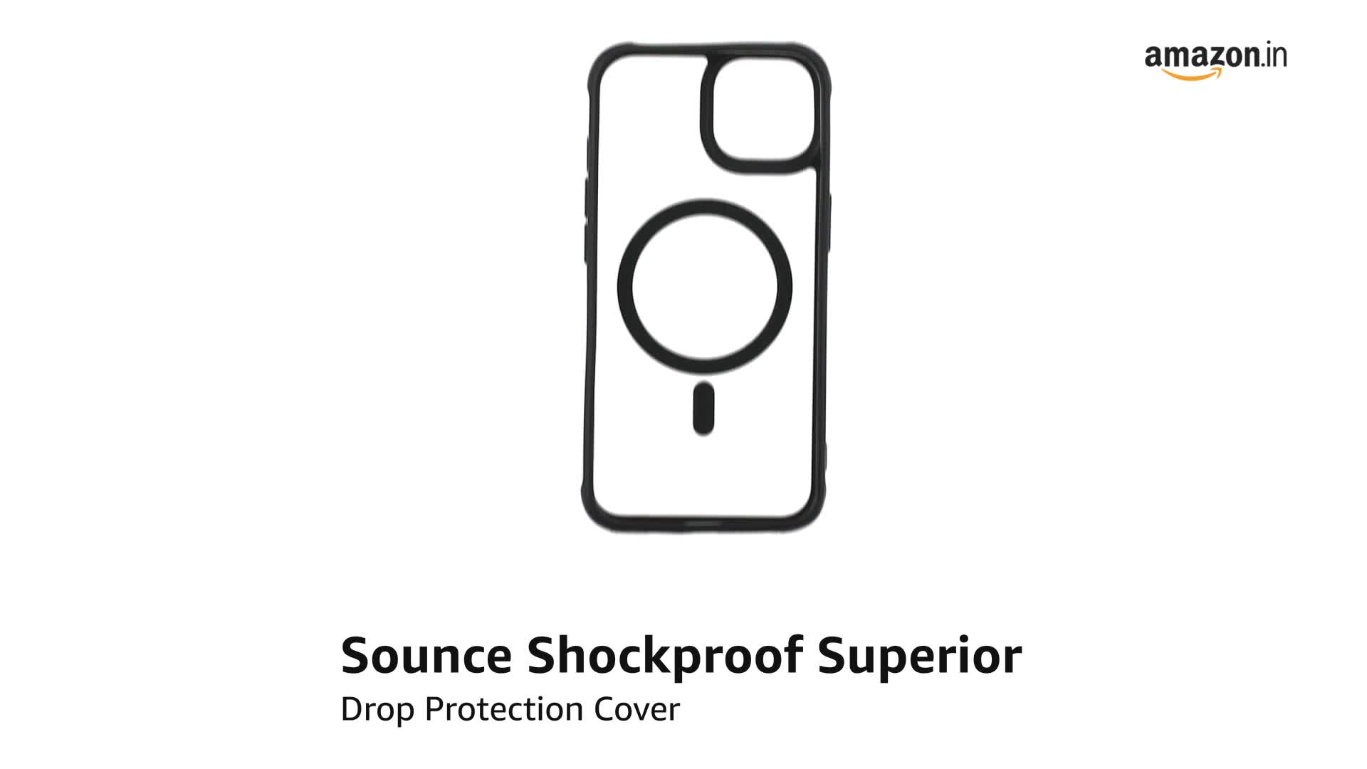 Sounce Shockproof Superior Drop Protection Cover Scratch Resistant Case Premium Armor Magsafe Designed Shield Strong Megnetic Adsorption with Polycarbonate Protection for iPhone 14/13 [Matte Black]