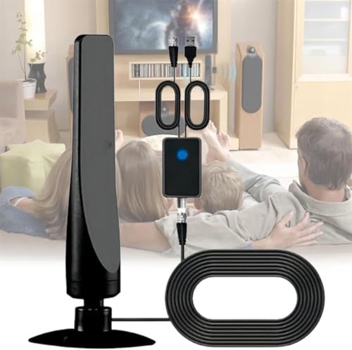 Wavetune - Antenna TV Wave Tune, antenna TV Ultra4tv per TV senza cavo, antenna TV interna, antenna TV a ventosa, antenna TV per Smart TV da interni, amplificatore di segnale (1 pezzo)