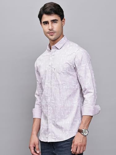 Image of Majestic Man Custom Geometric Printed Pure Cotton Slim Fit Casual Shirt
