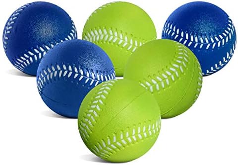 Toddler & Little Kids Oversized 3.5" Foam Baseballs | Perfect for use as Safe & Soft Kids Baseballs or T Balls for Toddlers | 6 Pack of Bouncy Balls in High Visibility Colors