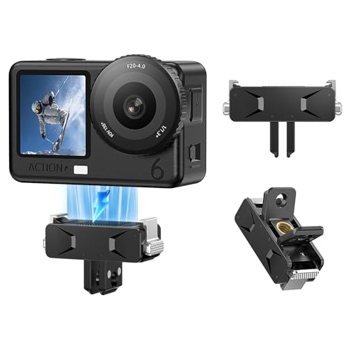 YipuVR for DJI Osmo �Ή� Action 5 Pro/4/3 �p �N�C�b�N�����[�X�}�E���g ���C�z���{�J�`�b�Ɠ�d���b�N �����h�~ �U���ɋ��� ���y��16.3g �}�O�l�b�g���}�E���g �T�C�N�����O/�o�C�N/�X�L�[/�o�R/�ԍڗp