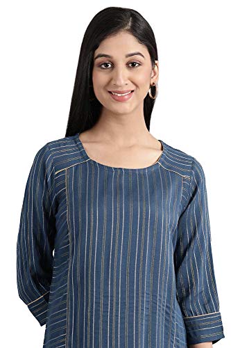 Image of Aurelia Women's Rayon Geometric Straight Kurta