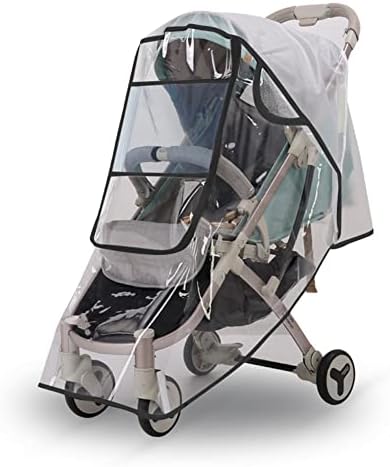 Jaspond Universal Rain Cover for Pushchair Stroller Buggy Pram, Transparent Pushchair Rain Cover with Zip, Rain Cover for Pram, Baby Travel Weather Shield Fit Most Strollers
