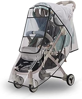 Jaspond Universal Rain Cover for Pushchair Stroller Buggy Pram, Transparent Pushchair Rain Cover with Zip, Rain Cover for Pram, Baby Travel Weather Shield Fit Most Strollers