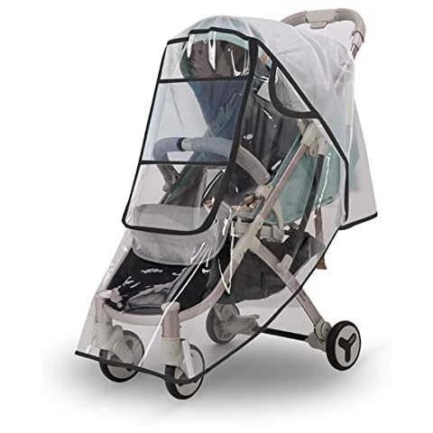 Jaspond Universal Rain Cover for Pushchair Stroller Buggy Pram, Transparent Pushchair Rain Cover with Zip, Rain Cover for Pram, Baby Travel Weather Shield Fit Most Strollers Cover
