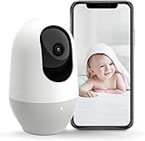 nooie Babyphone WLAN Innen Kamera für Hunde Haustier, drahtlose 360-Grad IP Kamera, 1080P Heimüberwachungskamera, Bewegungsverfolgung, Nachtsicht, funktioniert mit Alexa/Google