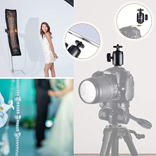 2 Pack Tripod Ball Head,UTEBIT 360° Rotatable Mini Ball Head with 1/4\" Hotshoe Adapter for DSLR Cameras HTC Vive Tripods Monopods Camcorder Light Stand Speedlight Quick Release,Max. Load 11lbs