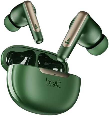 boAt Airdopes 141 Elite ANC, ANC(~35dB), 4Mics ENx Tech, 42H Battery, Fast Charge,Stream Ad Free Music via App Support, IPX5, Bluetooth Earbuds, TWS Ear Buds Wireless Earphones with mic (Green)