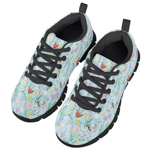 SYtrade Girls Christmas Running Sports Shoes Lace-up Athletic Sneaker Black Sole3