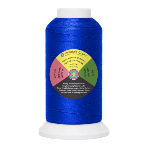 Mandala Crafts Royal Blue Tex 90 Polyester Heavy Duty Thread for Upholstery