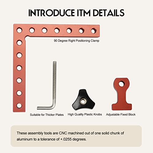 Image of 90 Degree Cabinet Clamp, 5.5 inch x 5.5 inch(14 x 14cm) Aluminum Alloy Right Angle square Corner Clamps for Woodworking Tools, Drawers, Picture Frame (2pack)