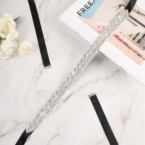 Bridal Sash Belt with Rhinestones - Sparkly Adjustable Wedding Belt for Bride, Plus Size Crystal Dress Belt for Wedding Dress, Bridesmaid, Special Occasion4