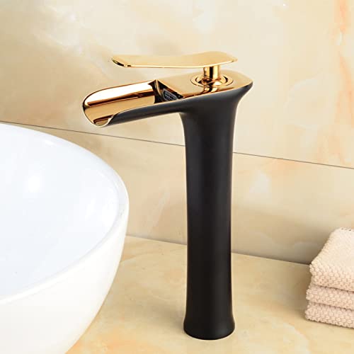Grifo de baño alto anticaídas de agua para lavabos sobre encimera