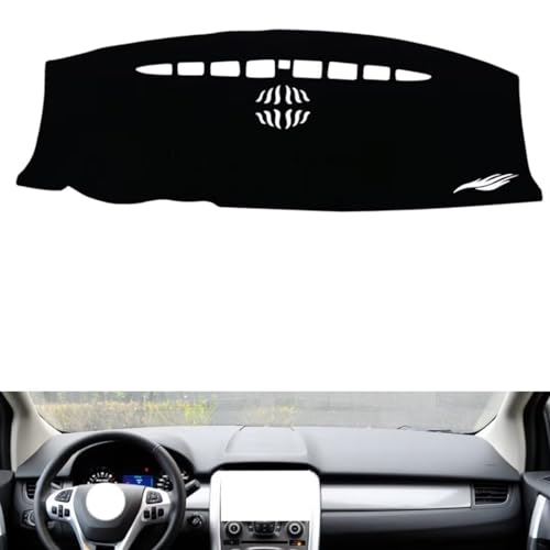 leather dash board cover mat Compatible with FORD Edge (speakers 2011-2012 ，dashboard cover(Black)