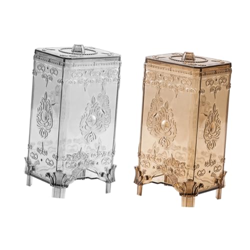 iplusmile 2pezzi Porta Dischetti Di Cotone in Goffrata Dispenser Per Dischetti Di Cotone Scatola Per Trucco Custodia Design Moderno