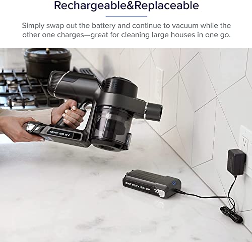 LEVOIT 25.9V 2500mAh Lithium-Ersatzakku für Akku Staubsauger VortexIQ 40, Laufzeit von 12 bis zu 40 Minuten (40min bei niedriger Stufe), Grau