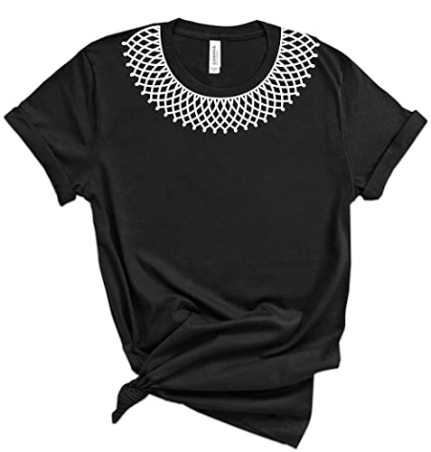 Ruth Bader Ginsburg Collar T-Shirt, Feminist Political Necklace Shirt for Women Multiple Colors