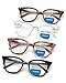 ZUVGEES 4 Pack Womens Cute Cat Eye Bifocal Reading Glasses Oversized Blue Light Blocking Computer Readers with Spring Hinge(4 Pairs,2.00)