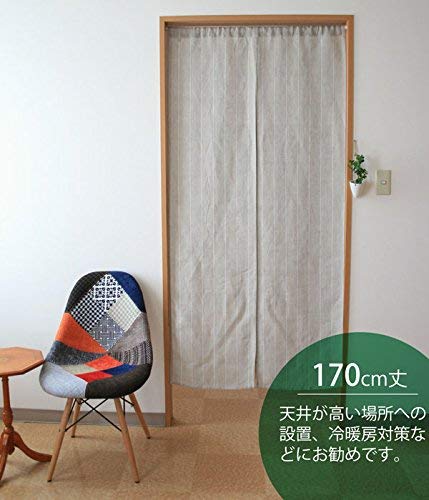Amazon｜Sunnyday Fabric のれん リネンストライプ 麻 リネン100% 約幅