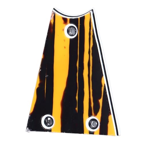 Guitar Truss Rod Cover, Unique Pattern 3 Hole Design Plastic Universal Truss Rod Plate Triangular for Replacement (GR38 Yellow and Black Stripes)
