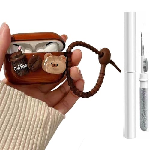 Jiarusig Compatible with Airpods Pro 2nd/1st Generation Case Cover with Cleaner Kit, Cute Cartoon Airpod pro 2 Cover Shockproof Airpods pro 2 Protective Case for AirPod pro 1st/2nd(2023/2022/2019)