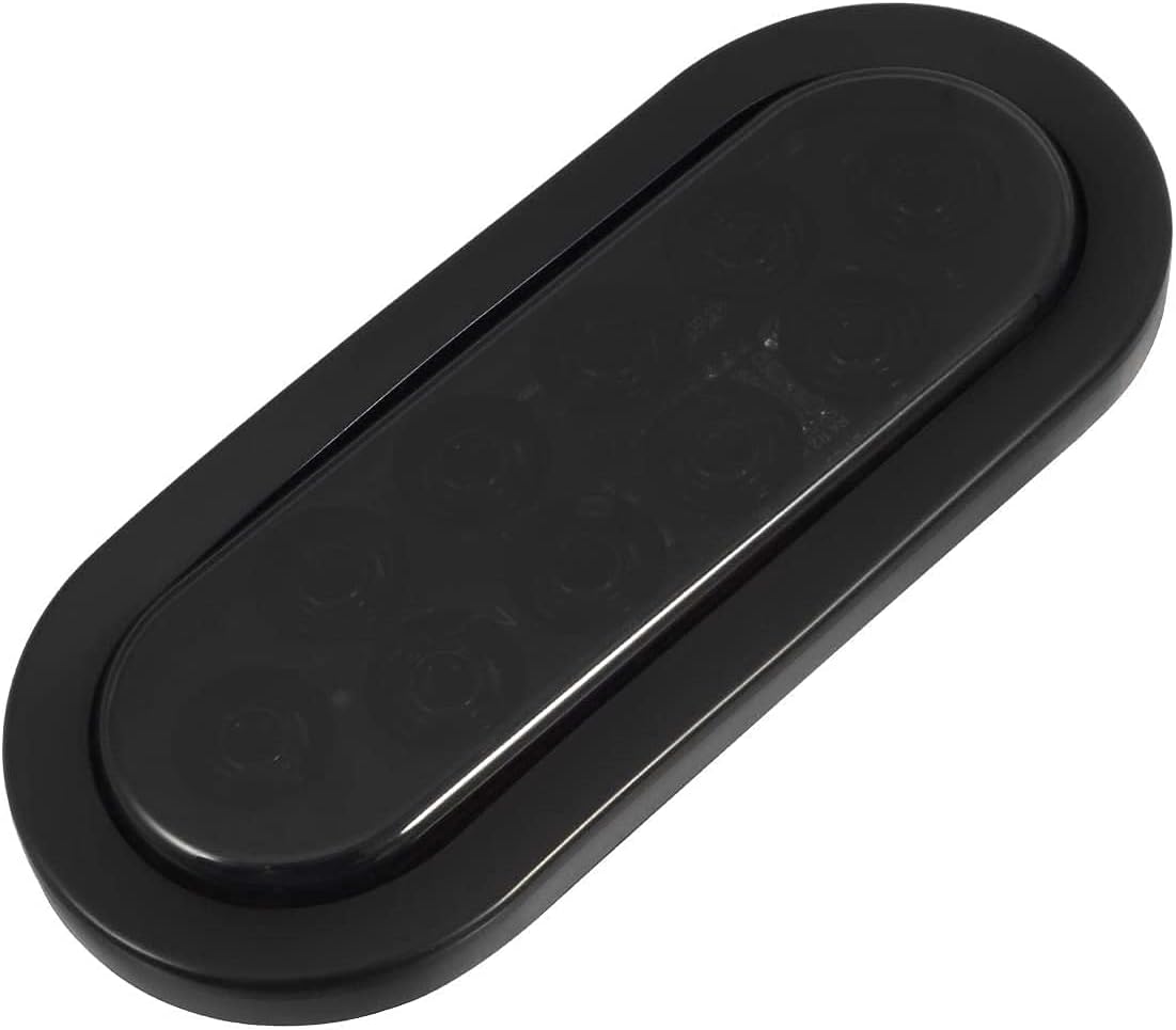 Partsam 2Pcs 6 Inch Oval Red Led Trailer Tail Lights 10 Diodes Smoke Lens Stop Brake Turn Lights+20x Amber/Red Truck Trailer Boat 3/4" Round Led Light