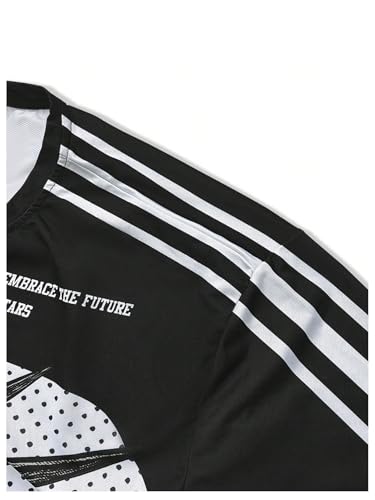 Image of VIPWOLF Men's Number Graphic Long Sleeve Jersey Shirts Oversized Y2K Round Neck 2 in 1 T-Shirts Streetwear Top