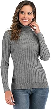 Woolen Bloom rolkraagpullover voor dames, langarm, gebreide trui, zachte geribbelde trui met opstaande kraag, elegant, voor herfst en winter, groen, S