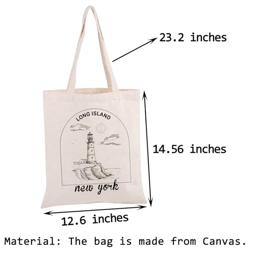 Bolso tote de viaje PWHAOO Long Island, bolsa de compras con diseño de Long Island Nueva York, ideal como recuerdo o regalo para amantes de la playa miniatura 4