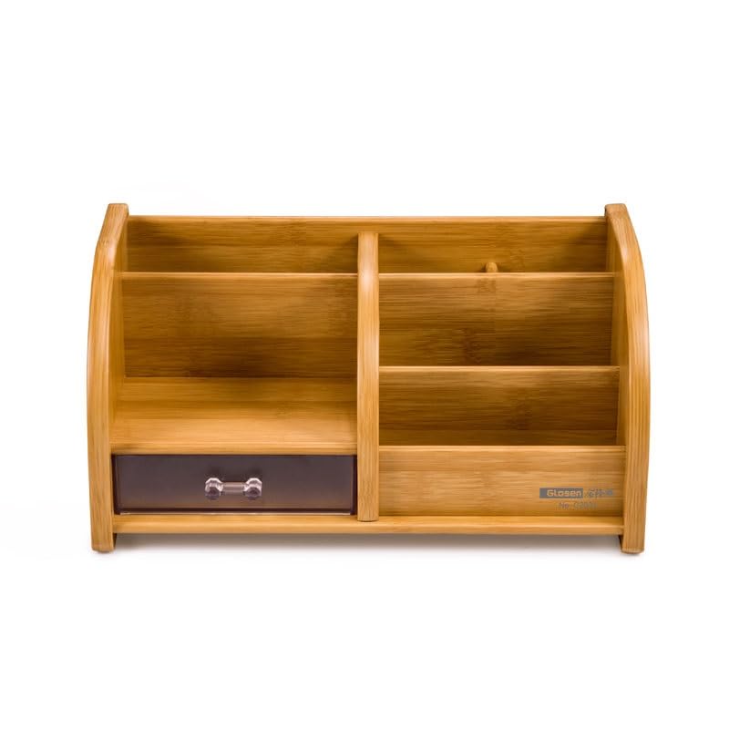 Image of oddpod Glosen Premium Multi-Purpose Wooden Desk Organizer & Mobile /Pen Holder Stand For Home /Office C-2031, Brown