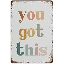 asbwuo Funny Vintage Tin Metal Sign Inspirational Wall Art Classroom Decor Boho Rainbow You Got This Positive Affirmation Classroom Wall Art 6x8 Inch Suitable for Home Bar Cafe Wall Decor