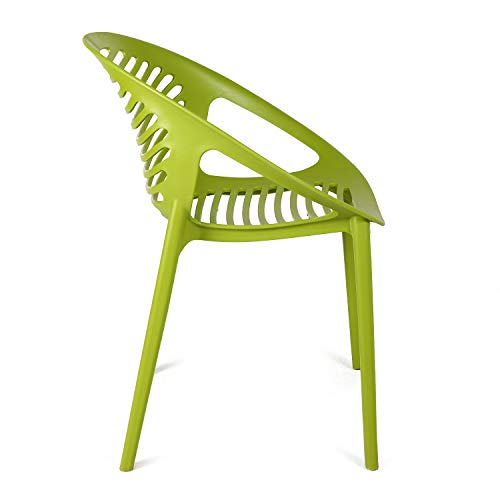 Image of Cello Abacus Chair Set Pack of 6 - Green | Strong and Durable | Easy to Clean | Chair for Living Room, Bed Room, Kitchen, Office Room, Outdoor | 3 Years Warranty