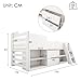 ANIROY Cabin Bed Mid Sleeper Bed Frame Storage Kids Wooden bed with Drawers Shelf Storage Low Sleeper Bed 3ft Single Children's Wooden Bed - 3ft Single (90 x 190 cm) Frame Only, White ANIROY Cabin Bed Mid Sleeper Bed Frame Storage Kids Wooden bed with Drawers Shelf Storage Low Sleeper Bed 3ft Single Children's Wooden Bed - 3ft Single (90 x 190 cm) Frame Only, White