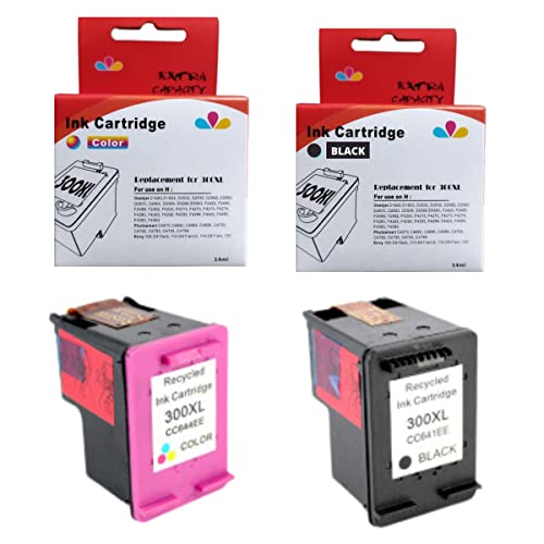 universo cartuccia® ink rebuilt 300XL para impresoras HP PhotoSmart serie C4680 C4780 DeskJet serie F4580 F4280 F4210 F2480 D5560 Envy 120 110 (1 negro, 1 tricolor)