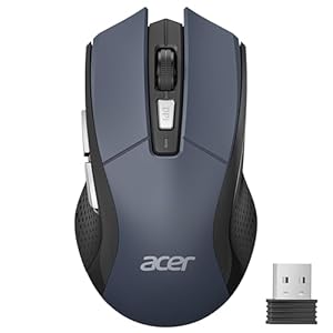 Acer Maus Kabellos 4000 DPI, Wireless Mouse 2, 4Ghz mit 5 Einstellbare DPI, Batteriebetriebene Funkmaus, USB-A Computermaus für Laptop, PC, Chrombook