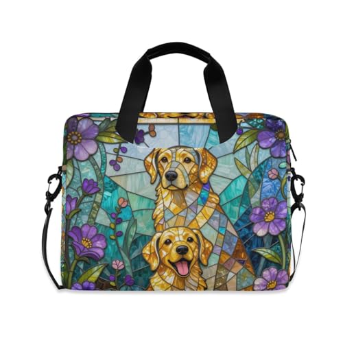 Bandolera portátil de 15.6 con asa y correa ajustable anti-golpes de perro colorido