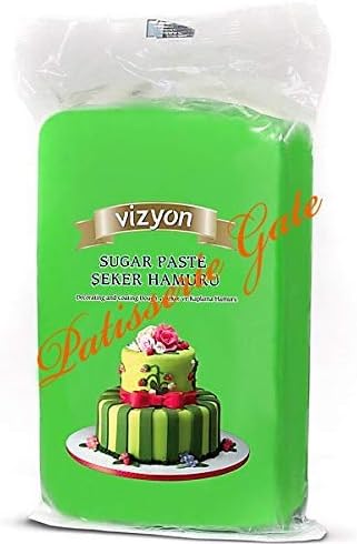 Sugar Paste Ready to Roll Icing Dough Suitable for Cake Decoration 0.5kg (Green)