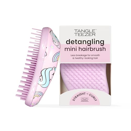 Tangle Teezer Mini Original Hairbrush - Cepillo Desenredante en Formato Mini - Para Pelo Seco y Mojado - Apto para Todo Tipo de Cabello - Perfecto para Niños y Viajes - Magia de Unicornio
