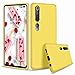 WYRHS Compatible con Xiaomi Mi 10 Silicona Líquida Funda de Gel Cojín de Forro de Microfibra Suave Anti-Caída Carcasa de Telefono+1*(Protector de Pantalla)-Amarillo