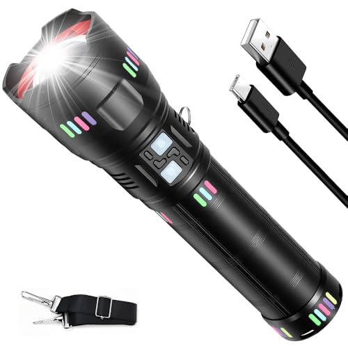 Lanterna Led, Tática, Potente de Longo Alcance, Lanterna Led Recarregável