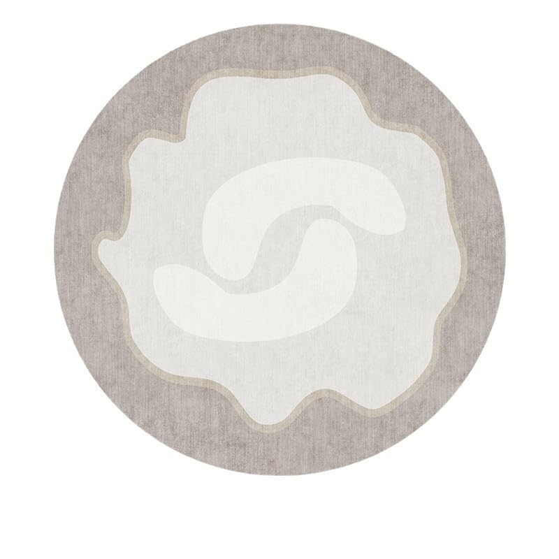 Tapis de chambre rond antidérapant doux et lavable en machine