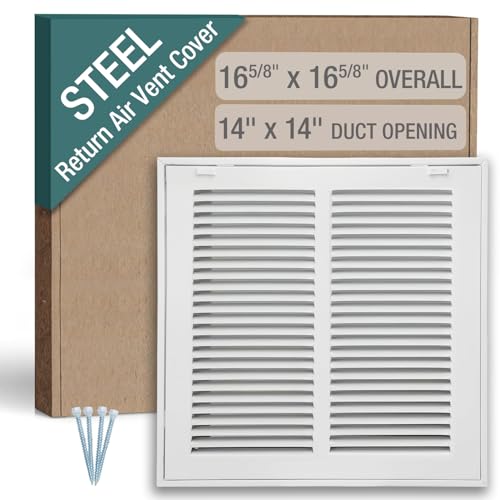Hoovate Return Air Filter Grille Vent Cover for 14 x 14 Inch Duct Opening