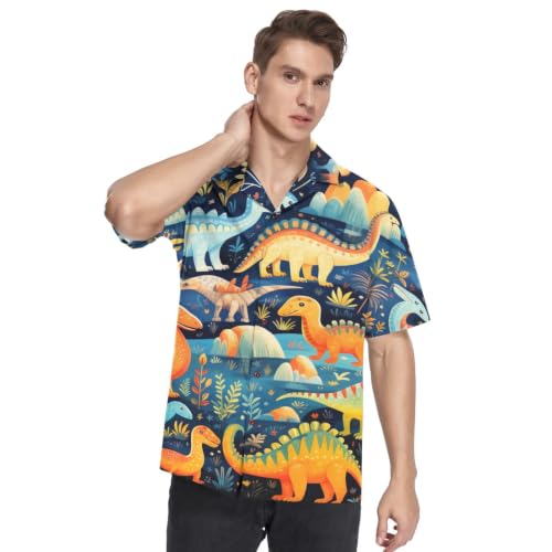 Chemise Hawaïenne Homme Boutonnée à Motif Funky et Tissu Fluide pour l'Été