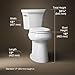 KOHLER K-25224-0 Highline Tall Two-Piece Elongated Toilet with Left-Hand Trip Lever, Elongated Toilet Bowl, 1.28 GPF, White