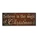 Adeco [SP0175] Decorative Wood Wall Hanging Sign Plaque "Believe in the Magic of Christmas" Red Gold Home Decor