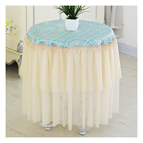 alda de mesaFalda de mesa larga de encaje redondo, falda de mesa de té, falda de mesa de encaje redondo, falda de mesa rural, hoja de decoración para mesa de cena y fiesta de boda(Color:A,Size:Diame Cover