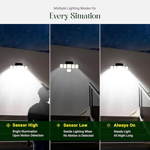 Image of Dylect Eco Solar Security Light Outdoor for 12Hr Runtime, 6 x Movable Panel, Ultra Bright with Advanced Motion Sensor, IP64 Waterproof, Solar Light for Parking, Garden, Shop, Home (Warm + Cool White)